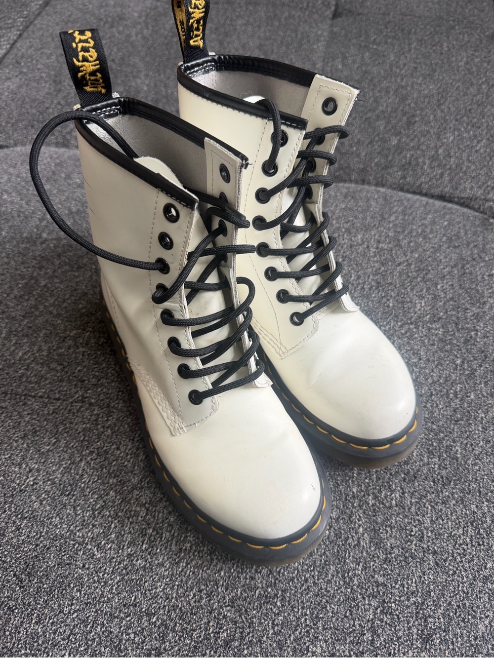 Dr Martens White Women's Lace-Up Combat Boots